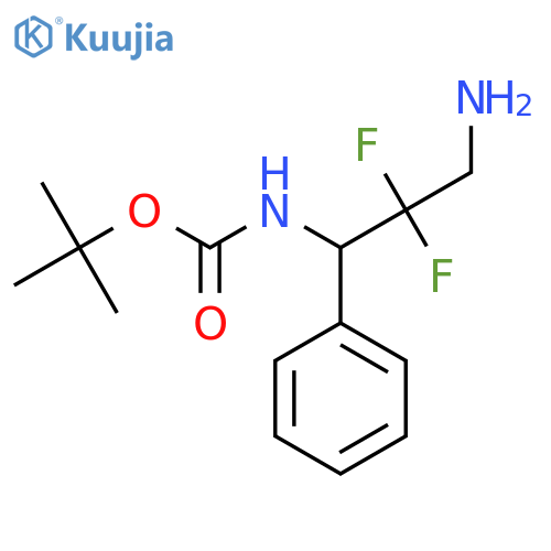 tert-butyl N-(3-amino-2,2-difluoro-1-phenylpropyl)carbamate structure