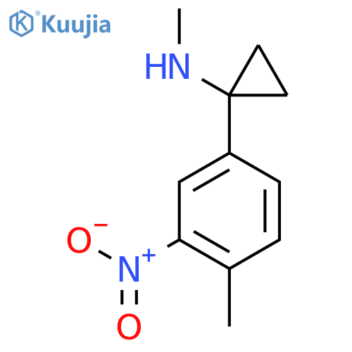 N-methyl-1-(4-methyl-3-nitrophenyl)cyclopropan-1-amine structure