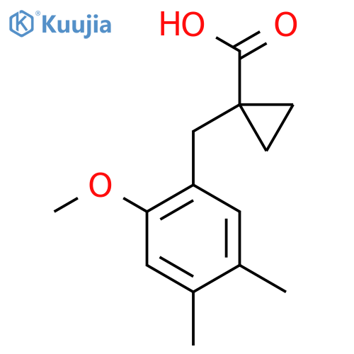 1-(2-methoxy-4,5-dimethylphenyl)methylcyclopropane-1-carboxylic acid structure