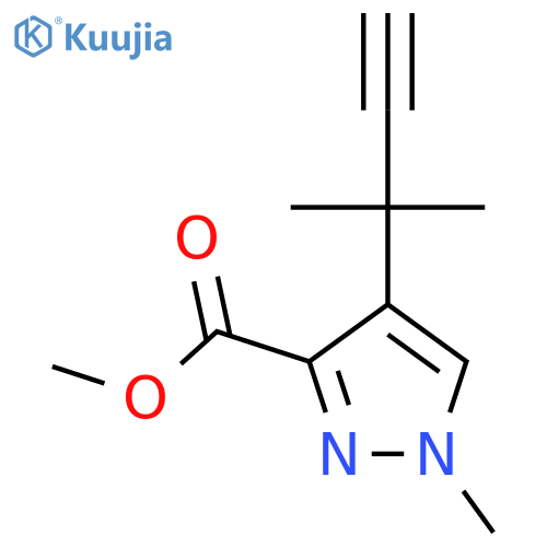 methyl 1-methyl-4-(2-methylbut-3-yn-2-yl)-1H-pyrazole-3-carboxylate structure