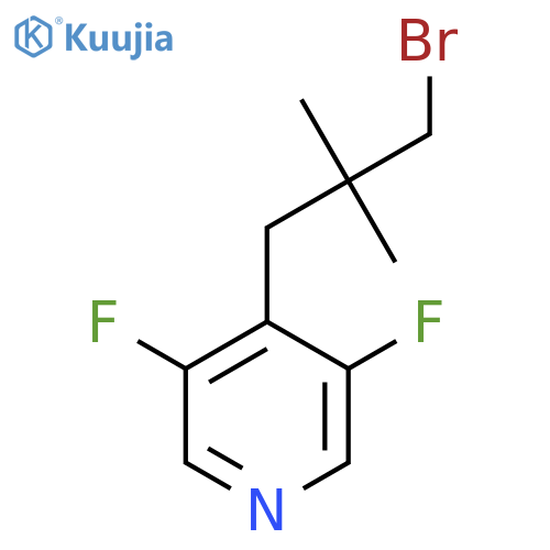 4-(3-bromo-2,2-dimethylpropyl)-3,5-difluoropyridine structure