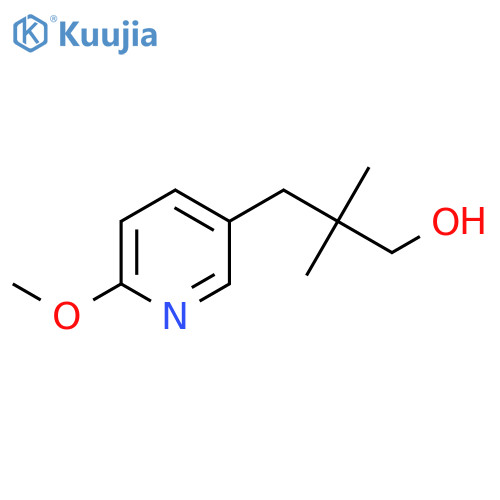 3-(6-methoxypyridin-3-yl)-2,2-dimethylpropan-1-ol structure