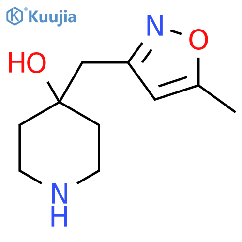 4-(5-methyl-1,2-oxazol-3-yl)methylpiperidin-4-ol structure