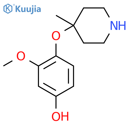 3-methoxy-4-(4-methylpiperidin-4-yl)oxyphenol structure