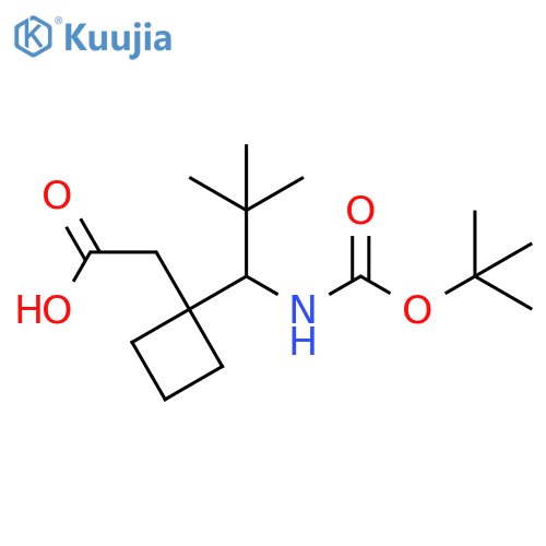 2-1-(1-{(tert-butoxy)carbonylamino}-2,2-dimethylpropyl)cyclobutylacetic acid structure