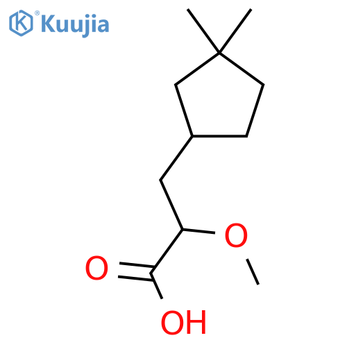 3-(3,3-dimethylcyclopentyl)-2-methoxypropanoic acid structure