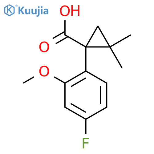 1-(4-fluoro-2-methoxyphenyl)-2,2-dimethylcyclopropane-1-carboxylic acid structure