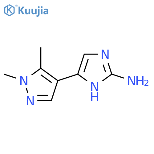 5-(1,5-dimethyl-1H-pyrazol-4-yl)-1H-imidazol-2-amine structure