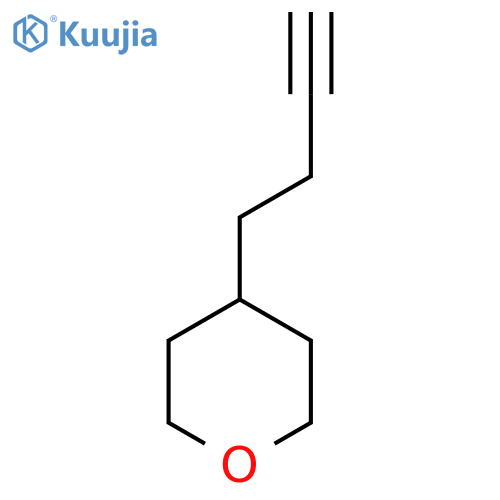 4-(but-3-yn-1-yl)oxane structure