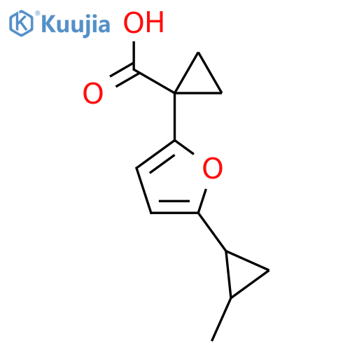 1-5-(2-methylcyclopropyl)furan-2-ylcyclopropane-1-carboxylic acid structure