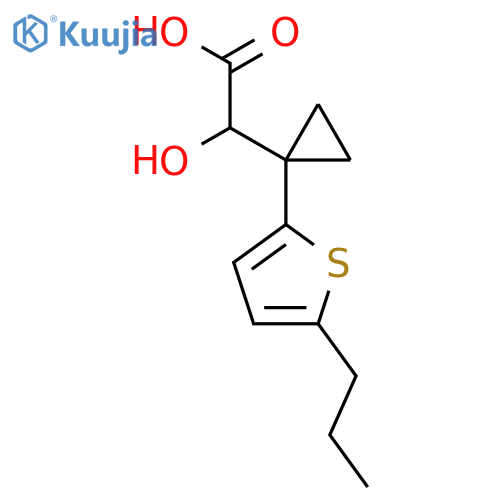 2-hydroxy-2-1-(5-propylthiophen-2-yl)cyclopropylacetic acid structure