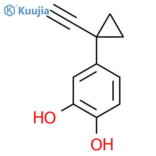 4-(1-ethynylcyclopropyl)benzene-1,2-diol structure