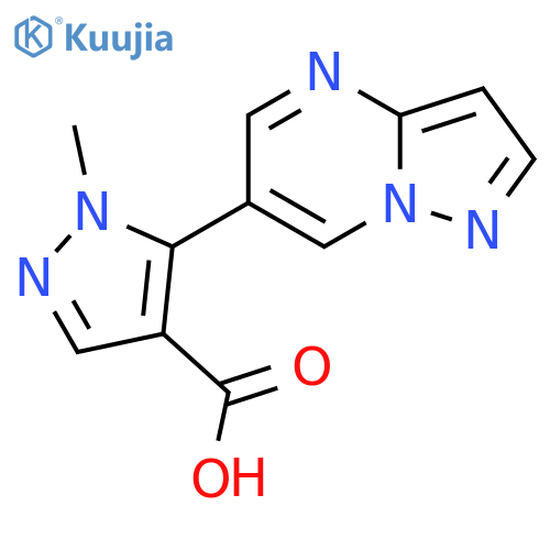 1-methyl-5-{pyrazolo1,5-apyrimidin-6-yl}-1H-pyrazole-4-carboxylic acid structure