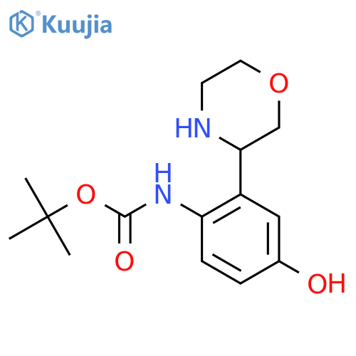 tert-butyl N-4-hydroxy-2-(morpholin-3-yl)phenylcarbamate structure