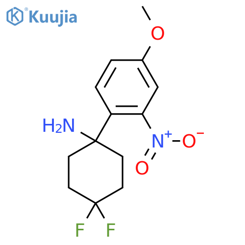 4,4-difluoro-1-(4-methoxy-2-nitrophenyl)cyclohexan-1-amine structure