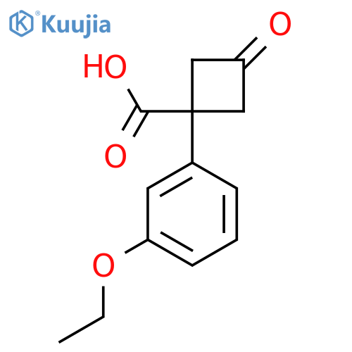 1-(3-ethoxyphenyl)-3-oxocyclobutane-1-carboxylic acid structure