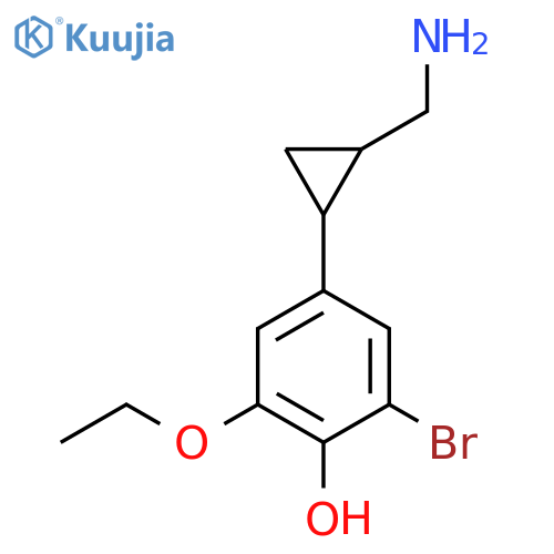 4-2-(aminomethyl)cyclopropyl-2-bromo-6-ethoxyphenol structure
