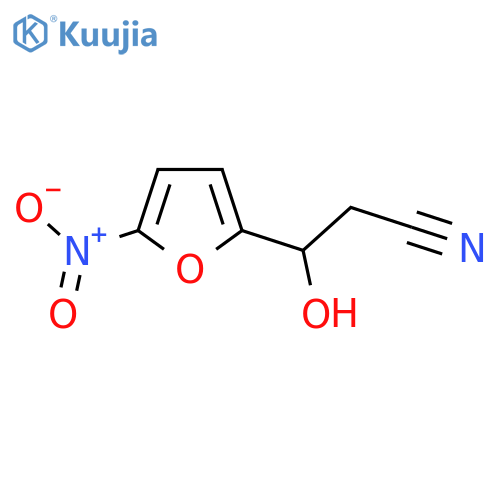 3-hydroxy-3-(5-nitrofuran-2-yl)propanenitrile structure