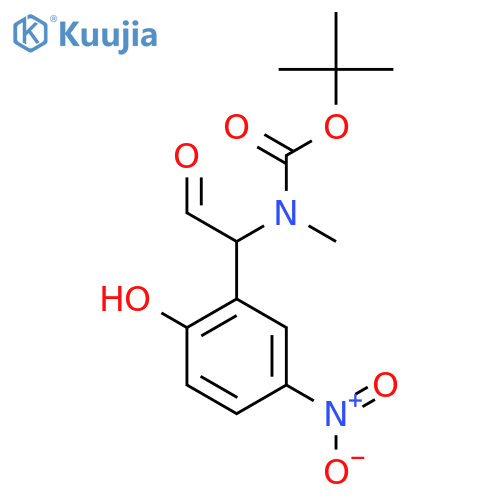 tert-butyl N-1-(2-hydroxy-5-nitrophenyl)-2-oxoethyl-N-methylcarbamate structure