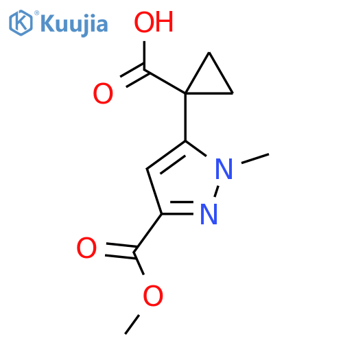 1-3-(methoxycarbonyl)-1-methyl-1H-pyrazol-5-ylcyclopropane-1-carboxylic acid structure