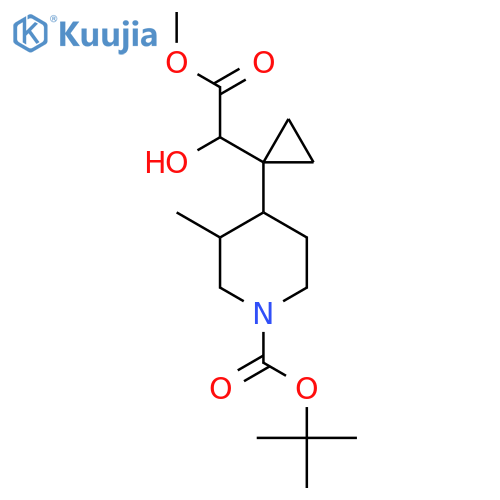 tert-butyl 4-1-(1-hydroxy-2-methoxy-2-oxoethyl)cyclopropyl-3-methylpiperidine-1-carboxylate structure