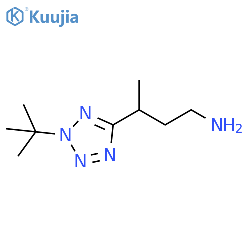 3-(2-tert-butyl-2H-1,2,3,4-tetrazol-5-yl)butan-1-amine structure
