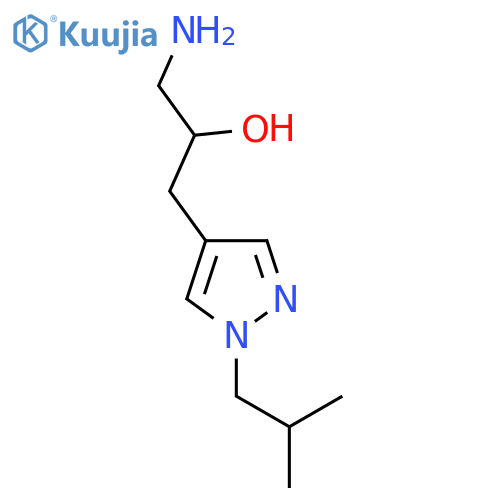 1-amino-3-1-(2-methylpropyl)-1H-pyrazol-4-ylpropan-2-ol structure