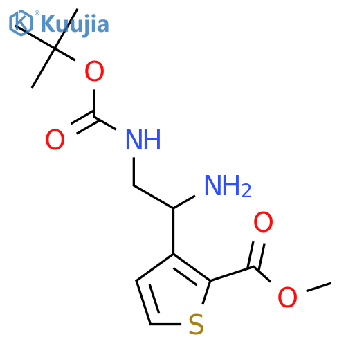 methyl 3-(1-amino-2-{(tert-butoxy)carbonylamino}ethyl)thiophene-2-carboxylate structure