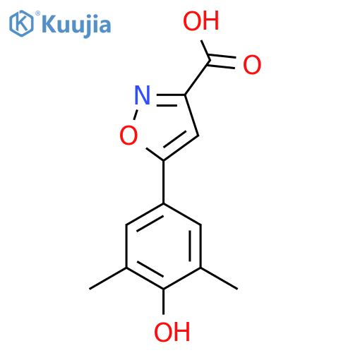 5-(4-hydroxy-3,5-dimethylphenyl)-1,2-oxazole-3-carboxylic acid structure