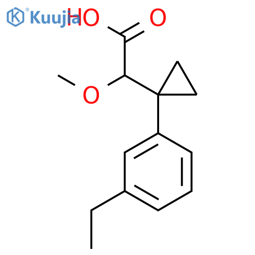 2-1-(3-ethylphenyl)cyclopropyl-2-methoxyacetic acid structure