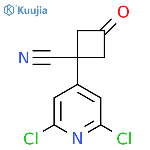 1-(2,6-dichloropyridin-4-yl)-3-oxocyclobutane-1-carbonitrile structure