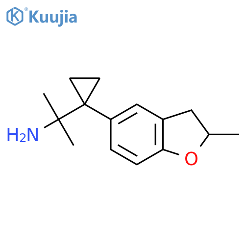 2-1-(2-methyl-2,3-dihydro-1-benzofuran-5-yl)cyclopropylpropan-2-amine structure
