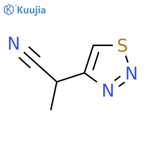 2-(1,2,3-thiadiazol-4-yl)propanenitrile structure