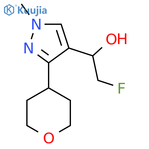 2-fluoro-1-1-methyl-3-(oxan-4-yl)-1H-pyrazol-4-ylethan-1-ol structure