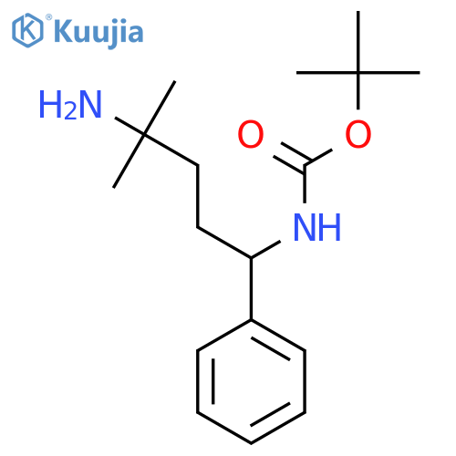tert-butyl N-(4-amino-4-methyl-1-phenylpentyl)carbamate structure