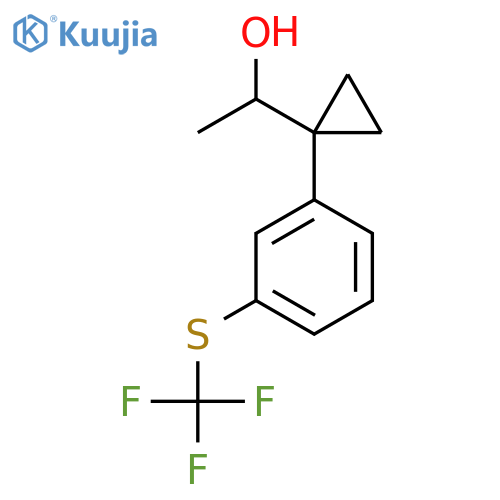 1-(1-{3-(trifluoromethyl)sulfanylphenyl}cyclopropyl)ethan-1-ol structure