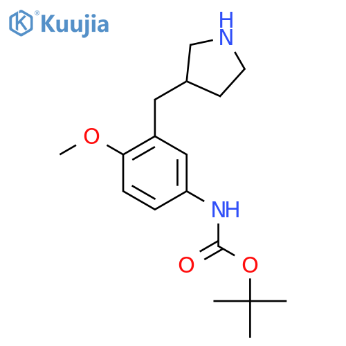 tert-butyl N-{4-methoxy-3-(pyrrolidin-3-yl)methylphenyl}carbamate structure