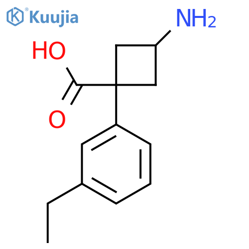 3-amino-1-(3-ethylphenyl)cyclobutane-1-carboxylic acid structure