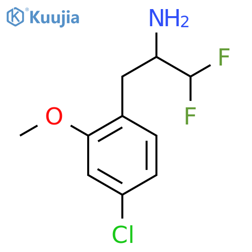 3-(4-chloro-2-methoxyphenyl)-1,1-difluoropropan-2-amine structure