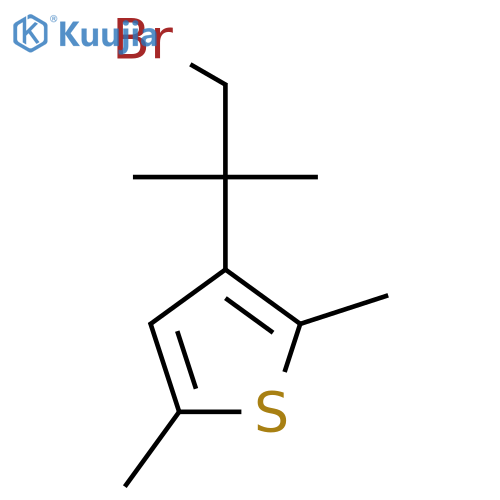 3-(1-bromo-2-methylpropan-2-yl)-2,5-dimethylthiophene structure
