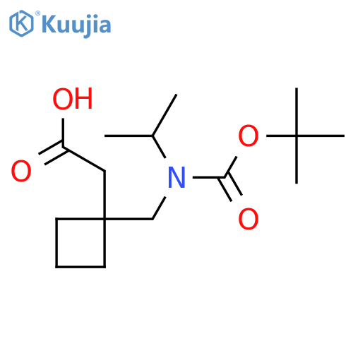 2-1-({(tert-butoxy)carbonyl(propan-2-yl)amino}methyl)cyclobutylacetic acid structure