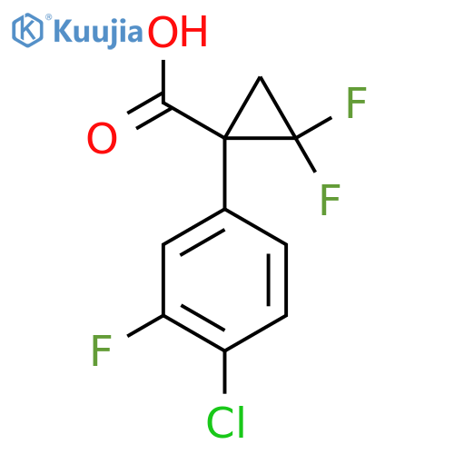 1-(4-Chloro-3-fluorophenyl)-2,2-difluorocyclopropane-1-carboxylic acid structure