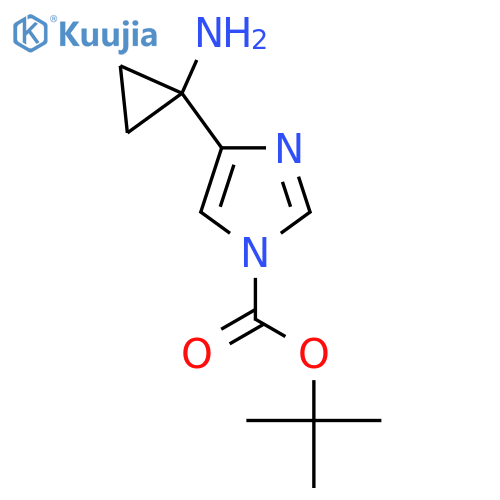 tert-butyl 4-(1-aminocyclopropyl)-1H-imidazole-1-carboxylate structure