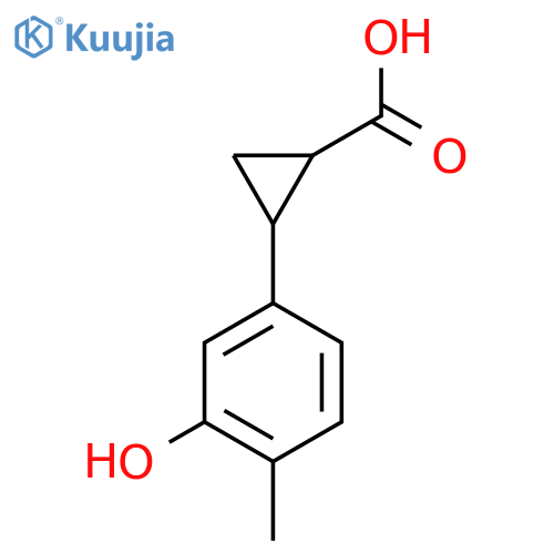 2-(3-hydroxy-4-methylphenyl)cyclopropane-1-carboxylic acid structure