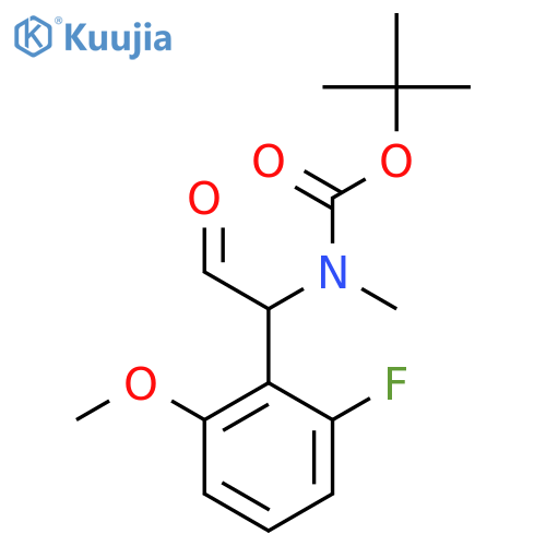 tert-butyl N-1-(2-fluoro-6-methoxyphenyl)-2-oxoethyl-N-methylcarbamate structure