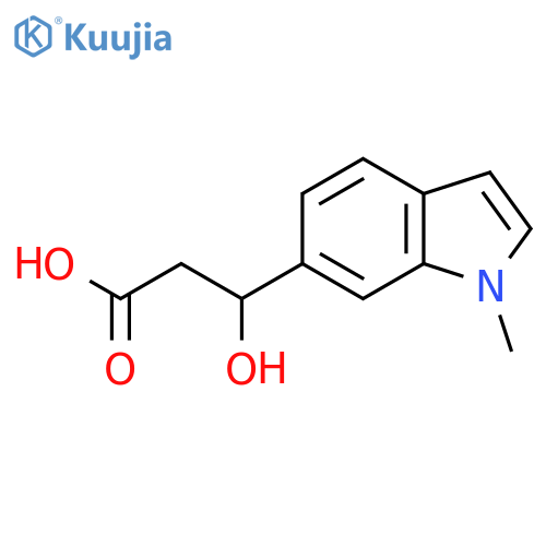 3-hydroxy-3-(1-methyl-1H-indol-6-yl)propanoic acid structure