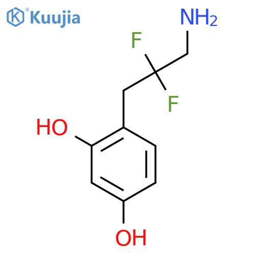 4-(3-amino-2,2-difluoropropyl)benzene-1,3-diol structure
