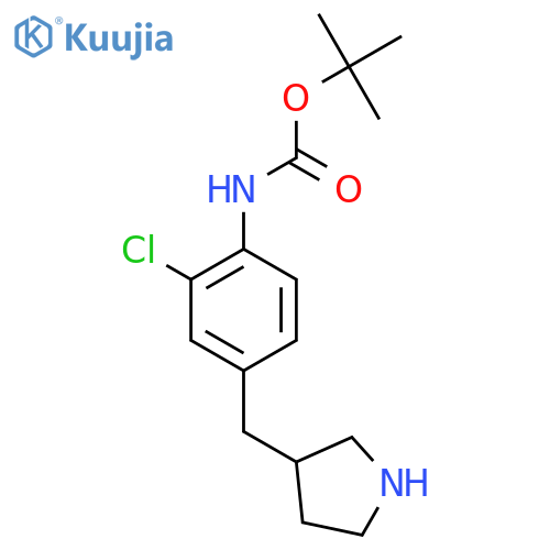 tert-butyl N-{2-chloro-4-(pyrrolidin-3-yl)methylphenyl}carbamate structure
