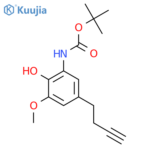 tert-butyl N-5-(but-3-yn-1-yl)-2-hydroxy-3-methoxyphenylcarbamate structure