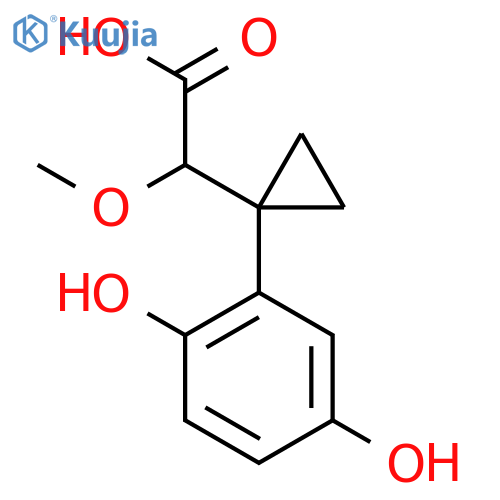 2-1-(2,5-dihydroxyphenyl)cyclopropyl-2-methoxyacetic acid structure